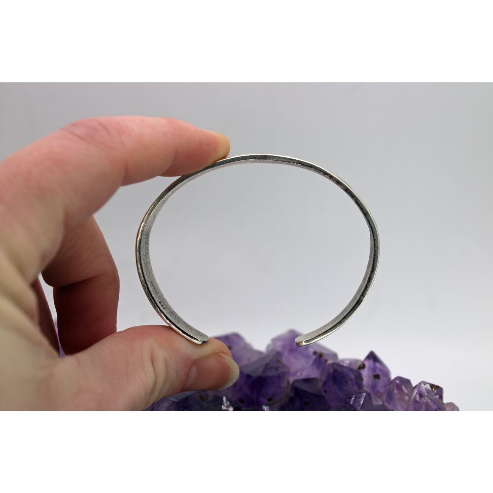 Hoskie Nez Navajo Geometric Chevron Overlay Sterling Silver Cuff Bracelet - Picture 5 of 6